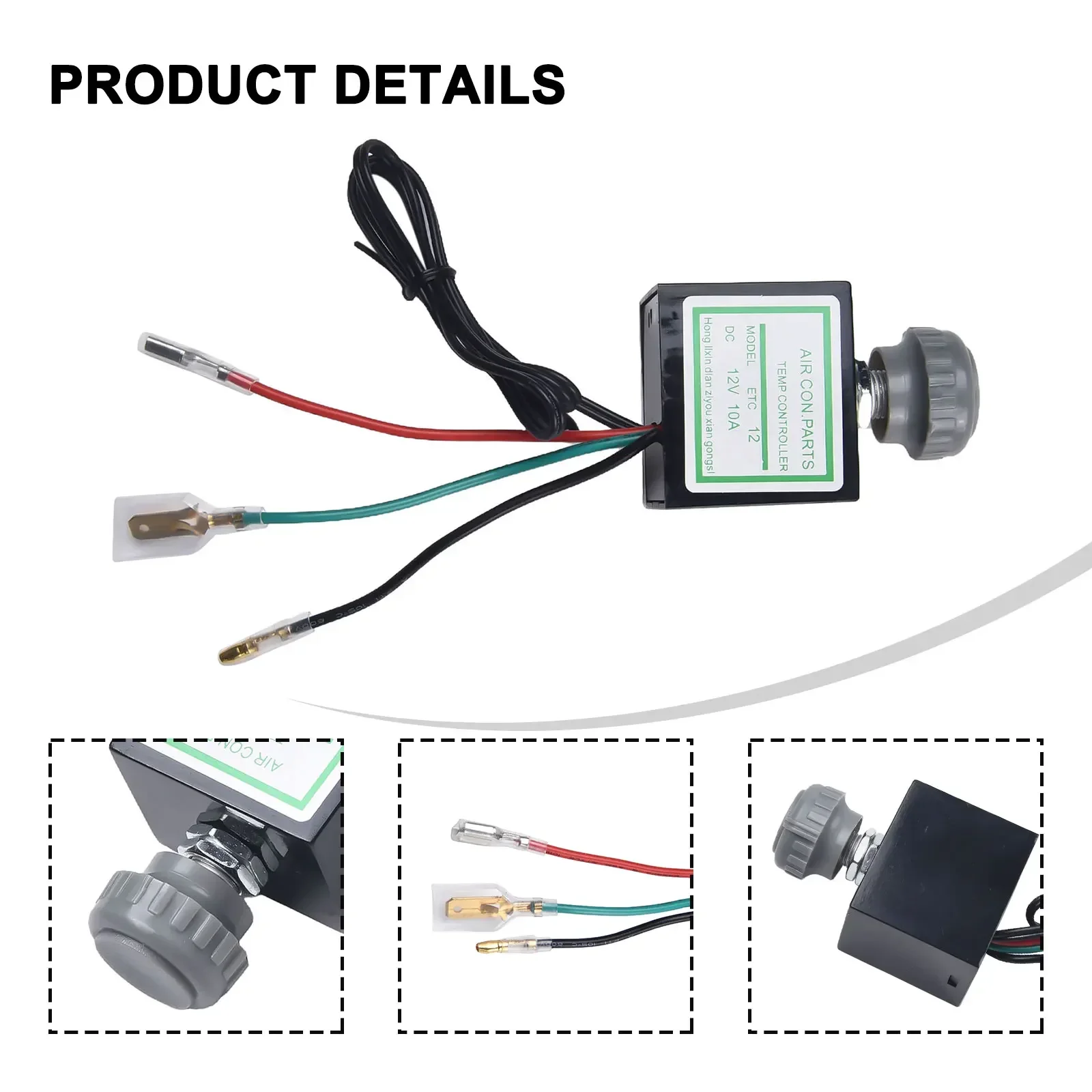 12V 10A Car Air Conditioner Thermostat Switch Adjustable Temperature Control Electronic Controller Witch Modified Parts