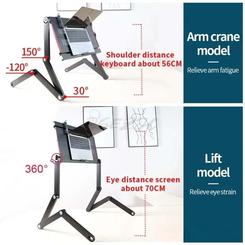 

Brand New OMAX Folding Table Extended and Raised Laptop Desk Portable Bed Lazy Person Stand Learning Workbench
