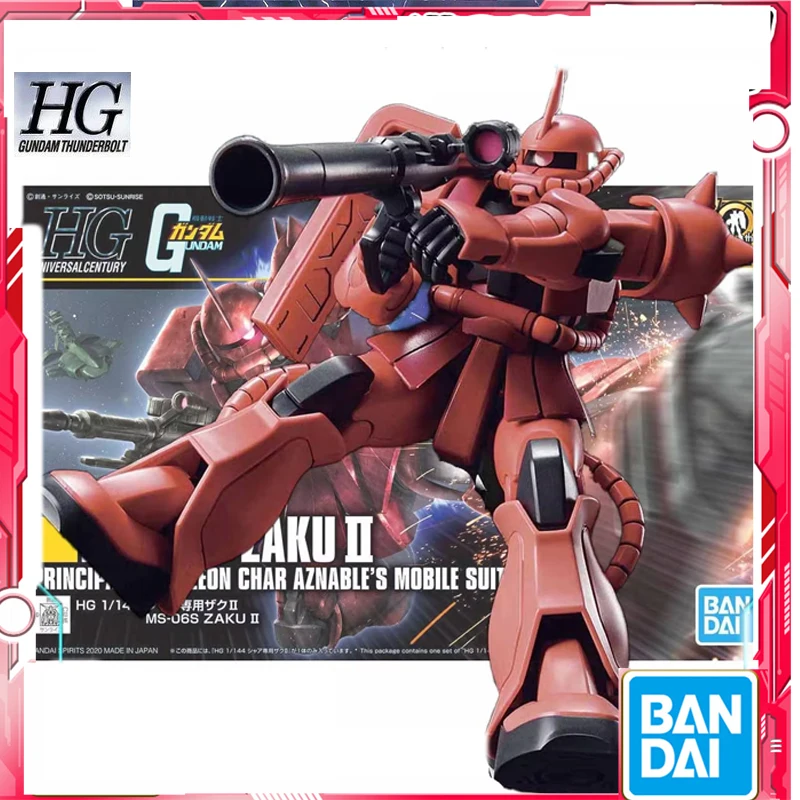 

Bandai натуральная Gundam HGUC 1/144 MS-06S Zaku II модель в сборе игрушки для мальчиков и девочек детский рождественский подарок коллекционная модель украшения