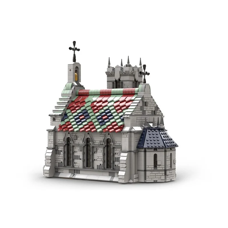 Street View Modello MOC Mattoni da costruzione L'Antica architettura della chiesa Tecnologia modulare Regali di festa per bambini Assemblare giocattoli