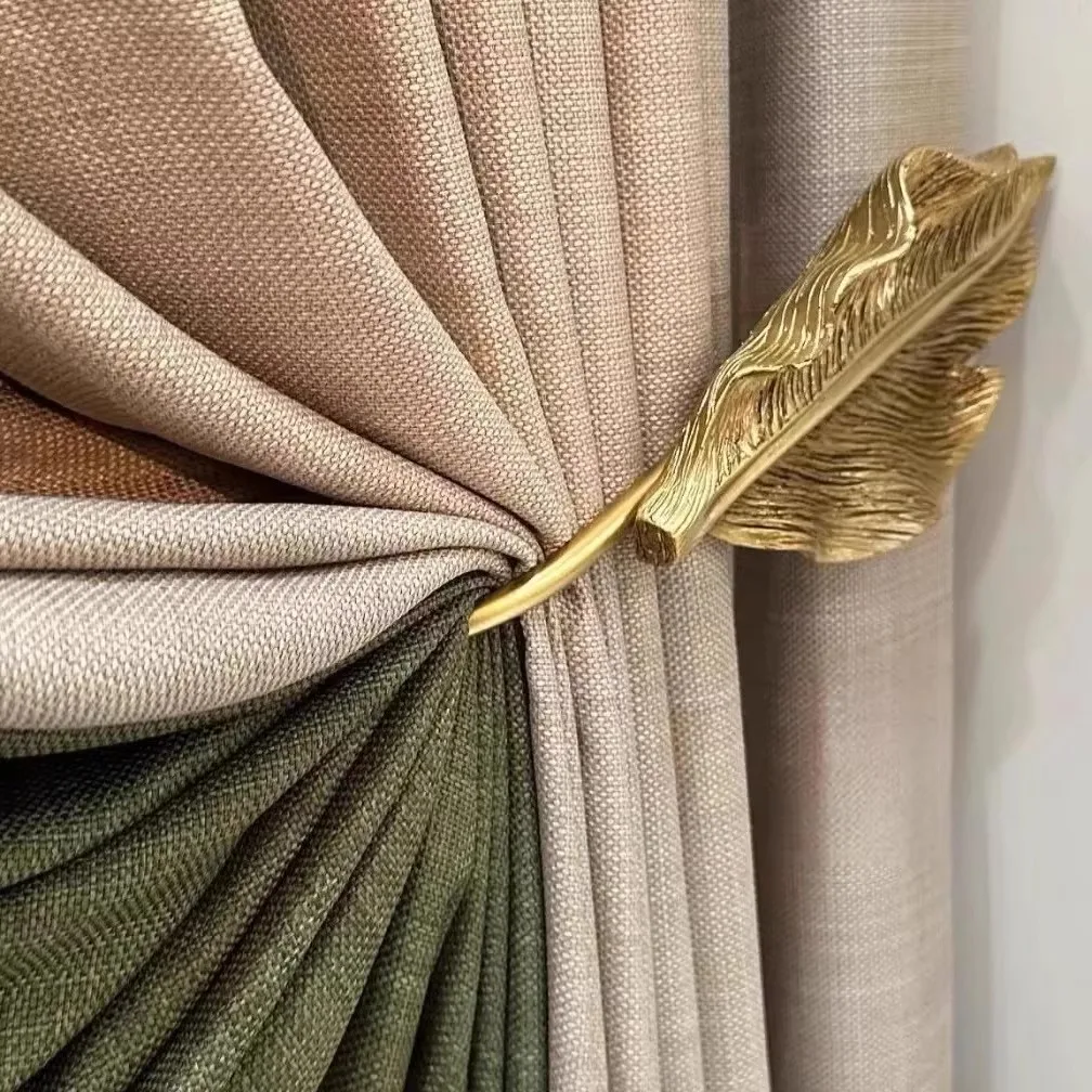 1 pair of maple leaf curtain wall hooks, bedroom living room curtain hooks, no need to tie curtain decorative wall hooks