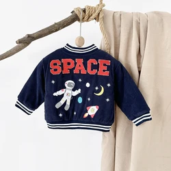 Baby Winter Clothes Infant Boys Jacket Baby Cartoon Print Astronaut Coat Cotton Thick Warm Infant Top Kids Outerwear Clothing