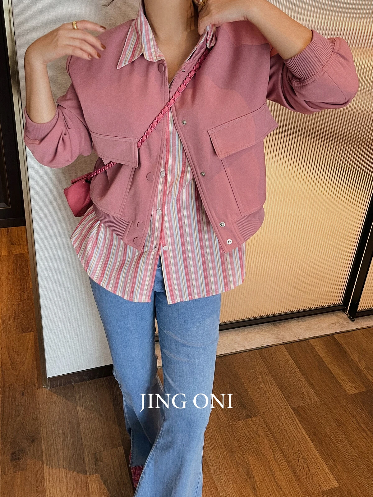 Jacket Women Clothing Bomber Coat Outer 2023 Vintage Y2k Windbreaker Track Cropped Autumn Top Long Sleeve Elegant Korean Fashion