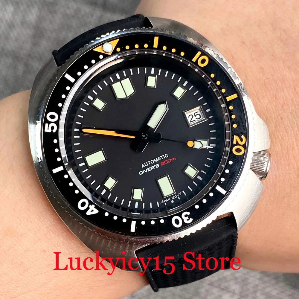 

Tandorio Diver 200M Waterproof Black Dial Luminous NH35/PT5000 Movement Men Watch Automatic Watch Sapphire Crystal Waffle Rubber