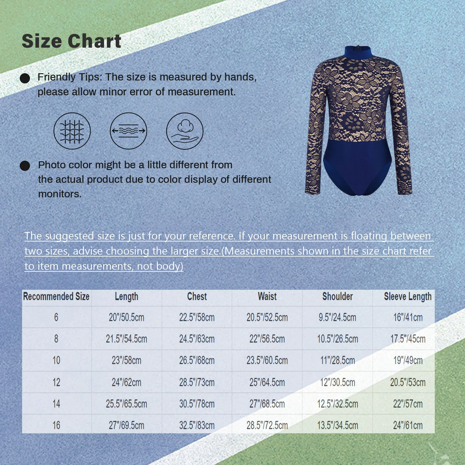 أطفال بنات الباليه الرقص الجمباز ثياب ارتداءها سحاب أكمام طويلة الدانتيل Bodice ارتداءها أداء راقصة الباليه ملابس الرقص