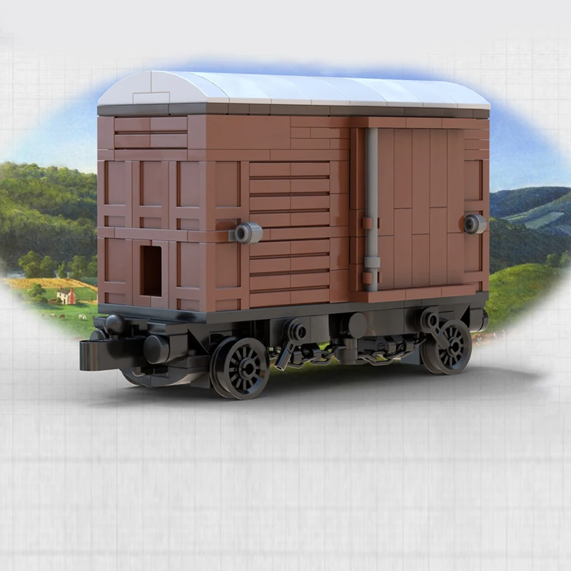 Stadsautomodel MOC Bouwstenen Vracht Stoomlocomotief Modulaire technologie Geschenken Vakantie Monteer Kinderspeelgoed Pak