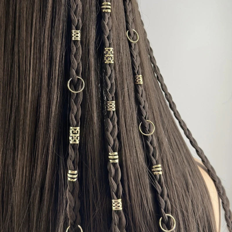 80PCS Small Circle Hollow Dreadlock Hair Rings Set Hair Cuffs for Braiding Extensions Easy To Apply Durable Metal Alloy Party