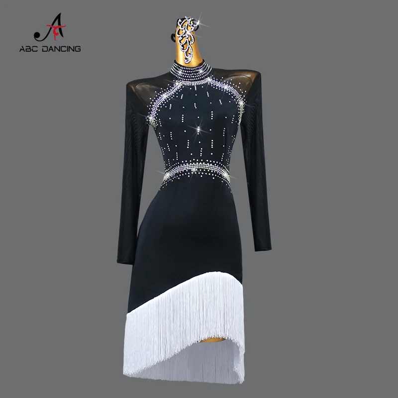 

Latin Dance Skirt Competition Line Costume Girls Ballroom Dress Dancewear Women Stage Clothes for Prom Female Evening Party Suit