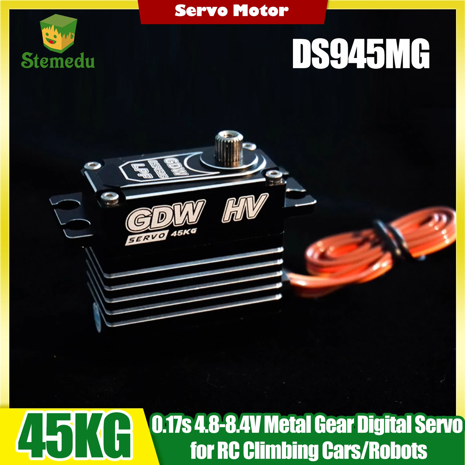 GDW DS945MG RC محرك سيرفو رقمي بدون قلب تروس معدنية كاملة لسيارة RC ثابتة الجناح Turbojet UAV Robot Servos (1/2/4 قطعة)