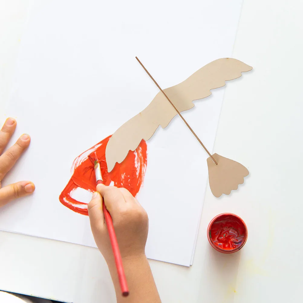 4Pcs DIY Wooden Eagle Airplane Hand Painting Kids Educational Craft Creative Graffiti Kid Handwork Gift Kids Toy