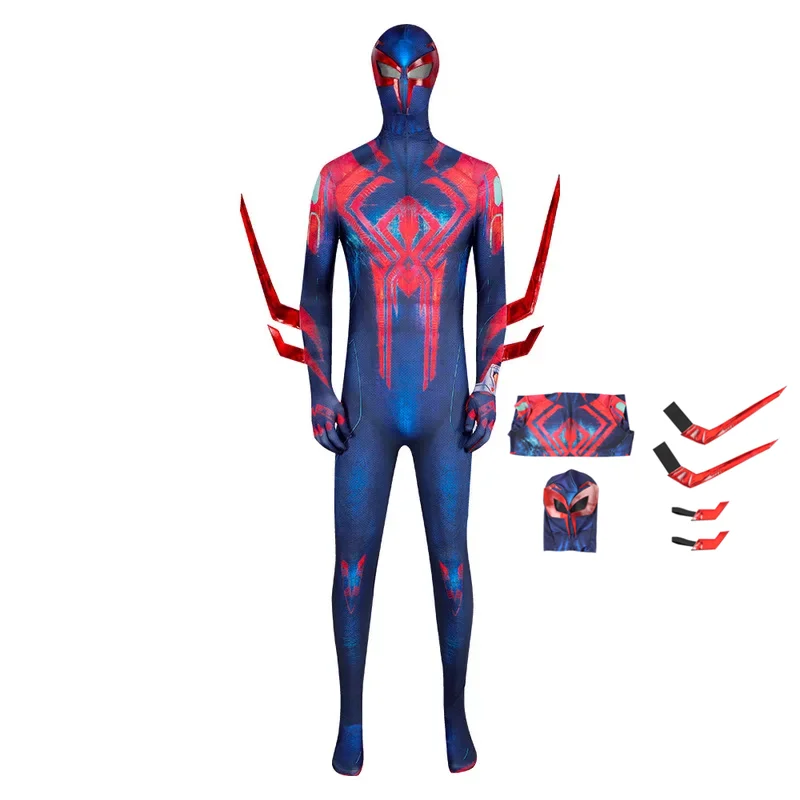 Anime 2099 Miguel O'hara Superhero Spiderman Cosplay Costume Jumpsuit Halloween Spider man Bodysuit Adult Christmas Gift