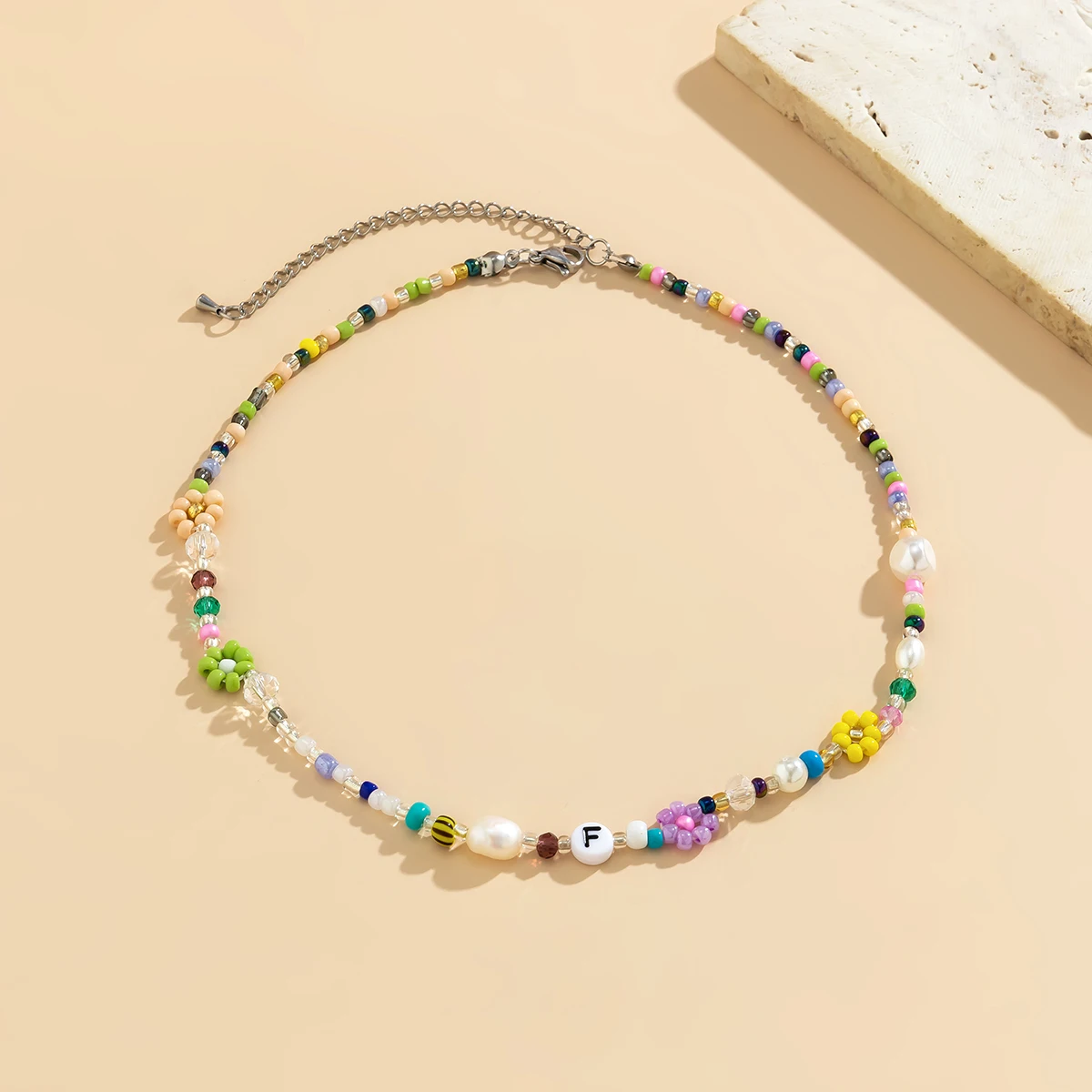 Boho Colorful Small Seed Bead Weave Flower Necklace for Women Handmade Short Choker Collar Neck 2023 Fashion Jewelry Accessories