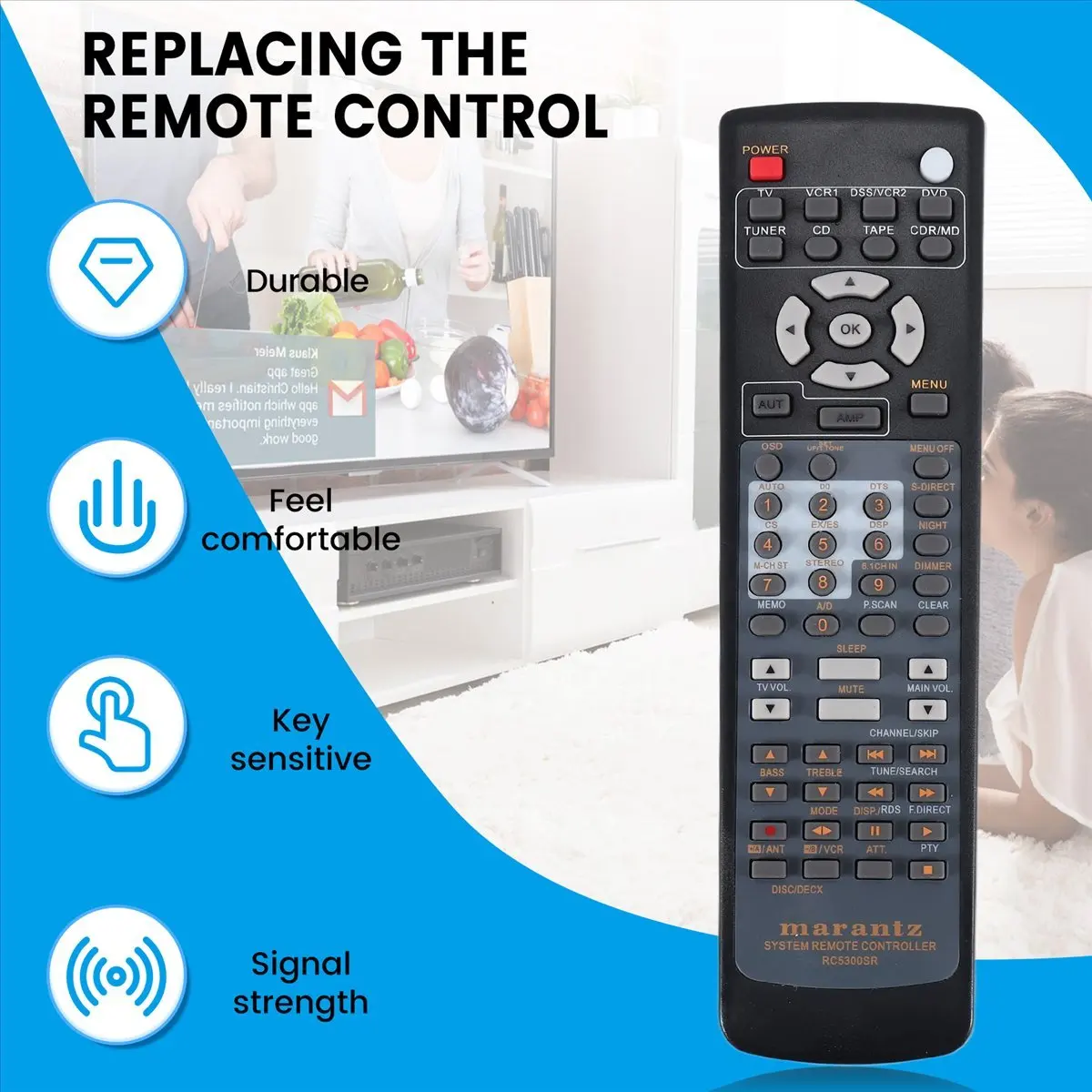 صفقة فلاش ~ جهاز التحكم عن بعد RC5300SR لجهاز التحكم عن بعد لاستقبال AV RC5400SR RC5600SR SR6200 SR4200 SR4300 SR4400 SR4600 #5