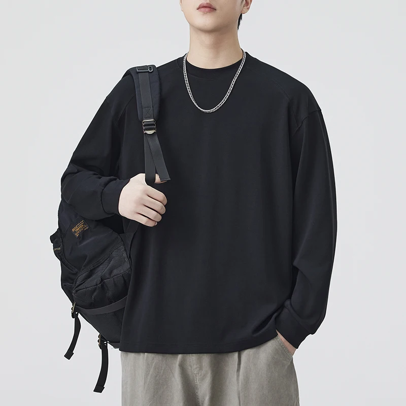 

Мужская футболка из модала с длинным рукавом и круглым вырезом, базовый слой, внутренняя одежда, повседневная, удобная, дышащая, влагоотводящая.