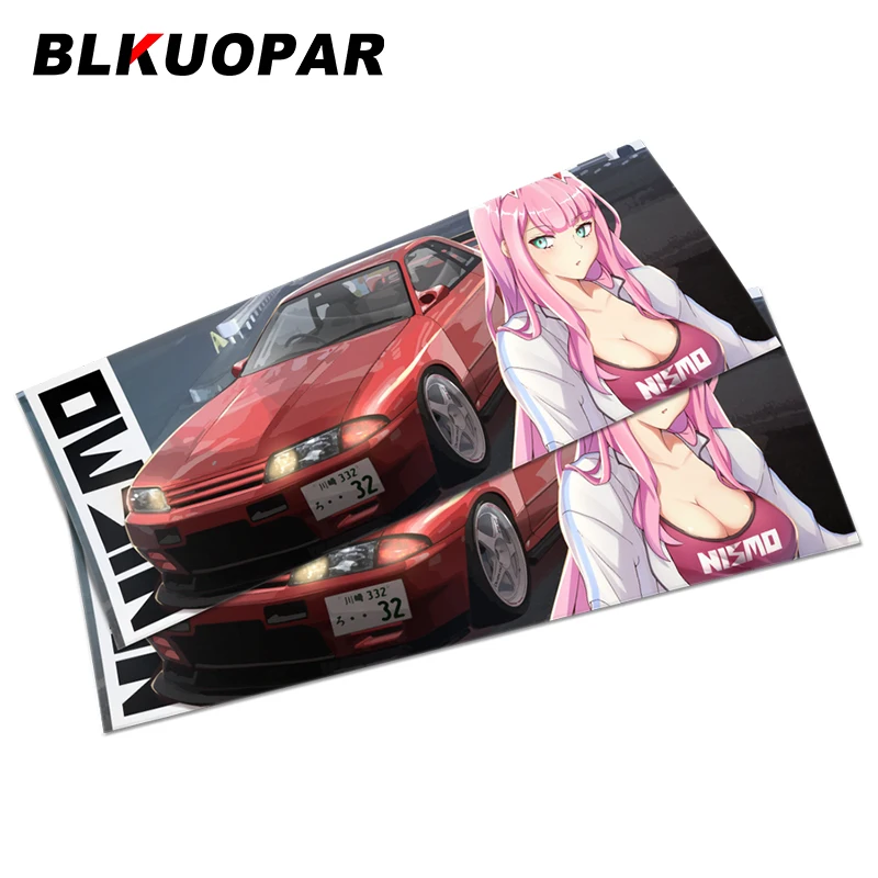BLKUOPAR 13cm Zero Two Anime Slap Car Stickers Premium Exclusive Design Car Stickers Laptop Bumper Styling