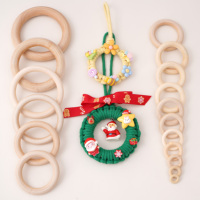 1-10Pcs 15-100mm Natural Solid Wooden Jump Rings Wood Hoops For Crafts DIY Keyring Pendant Jewelry Making Connectors Accessories