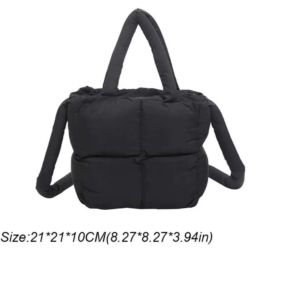 New Retro Checkered Shoulder Bag Checkered Quilted Tote Handbags Soft Solid Color Go Out Bag Winter