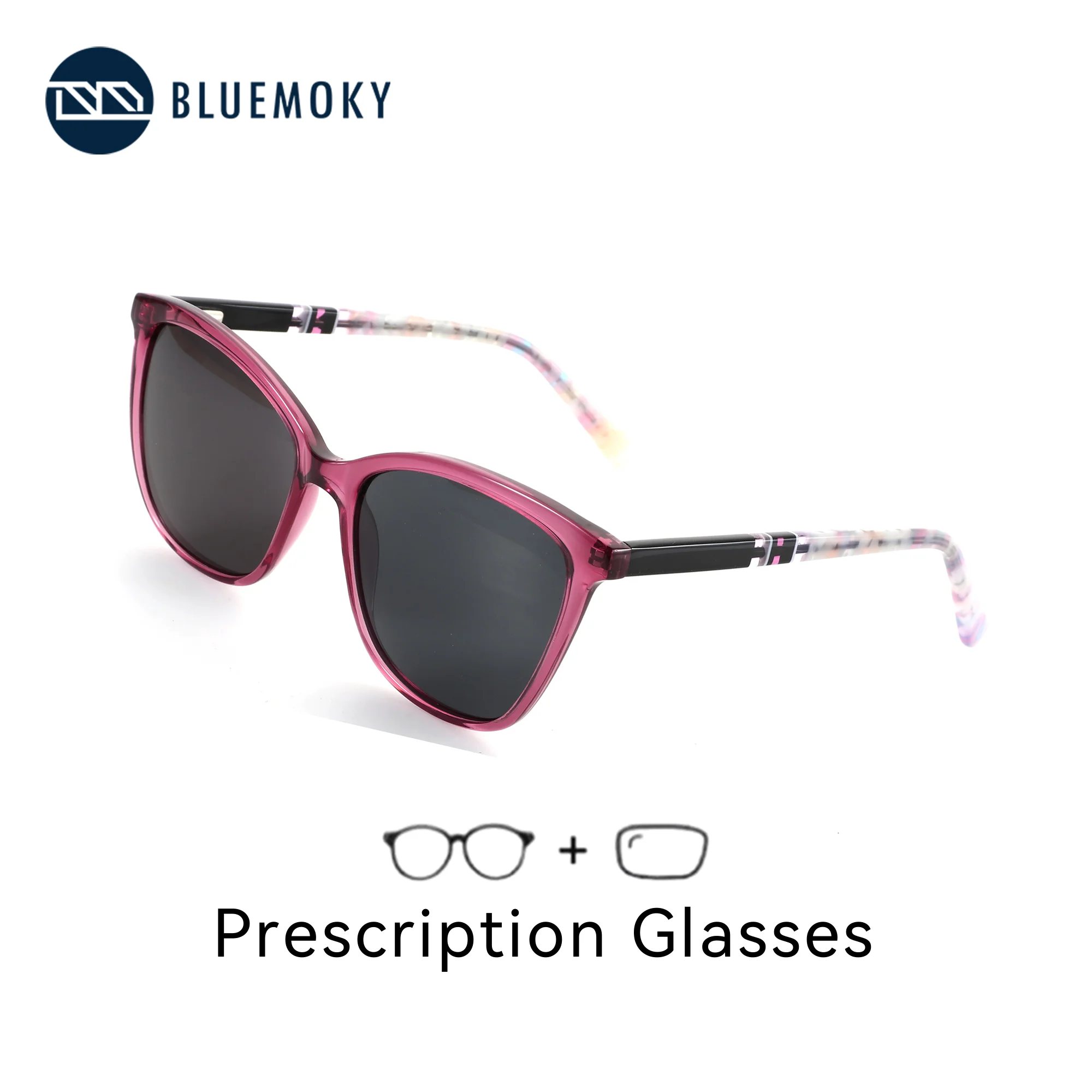 

Солнцезащитные очки BLUEMOKY из ацетата с диоптриями для женщин, UV400, прогрессивные поляризационные оптические солнцезащитные очки, линзы для коррекции близорукости