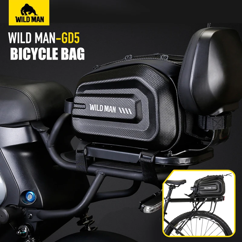 WILD MAN GD5 Bicycle Bag Rear Shelf Electric Car Bag Rear Seat Frame Tail Bag EVA Hard Shell Pack Cycling Equipment