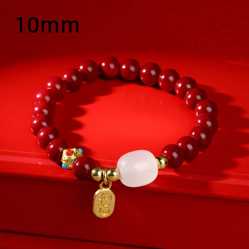 Romantisches rotes Perlen-Liebesarmband für Damen und Herren, neue chinesische Goldfarbe, Glücksbringer, Handkette, Valentinstag, Schmuck, Geschenkschutz – Detail 3