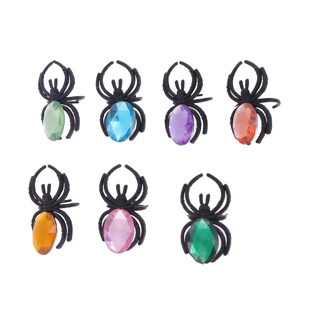 

50 Pcs Kids Playsets Kidcraft Halloween Toys Party Finger Rings Spider Insect Diamond