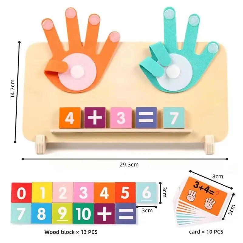 

1-10 Math Addition & Subtraction Finger Learning Toys for Toddlers - Montessori Early Education Arithmetic Toolslearning educat