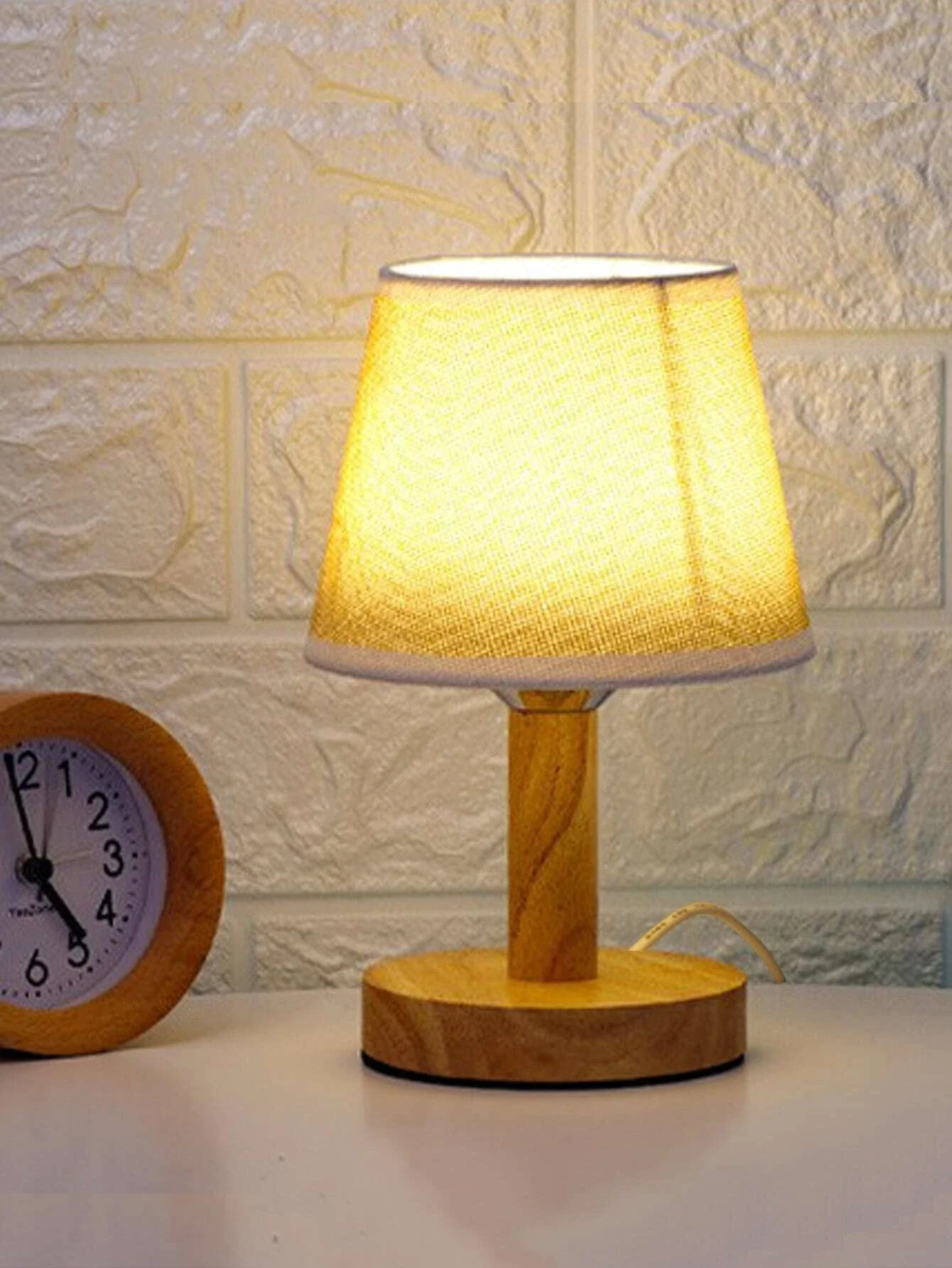 1pc Wooden Table Lamp, Warm Lightness Desk Lamp For Donut lamp Led light Noguchi lamp Night stand lamp Crystal lamp Korean lamp