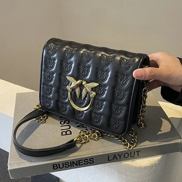 حقيبة مربعة صغيرة أنيقة 2025، محفظة أنيقة بحزام على شكل سلسلة، حقيبة كروس نسائية فاخرة للاستخدام اليومي والسهرات #1