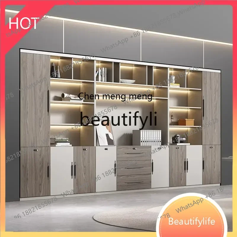 

cn ss Boss's Office Настенный книжный шкаф для файлов Простой современный минималистичный шкаф для хранения из массива дерева ss8617