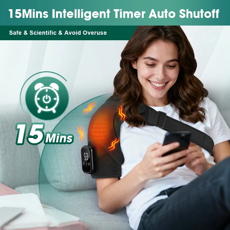 

【CHRISTMAS 】Brace Shoulder Support Heating And Vibration, 3-Level Vibration Heating Pad Shoulder Massager Health Care