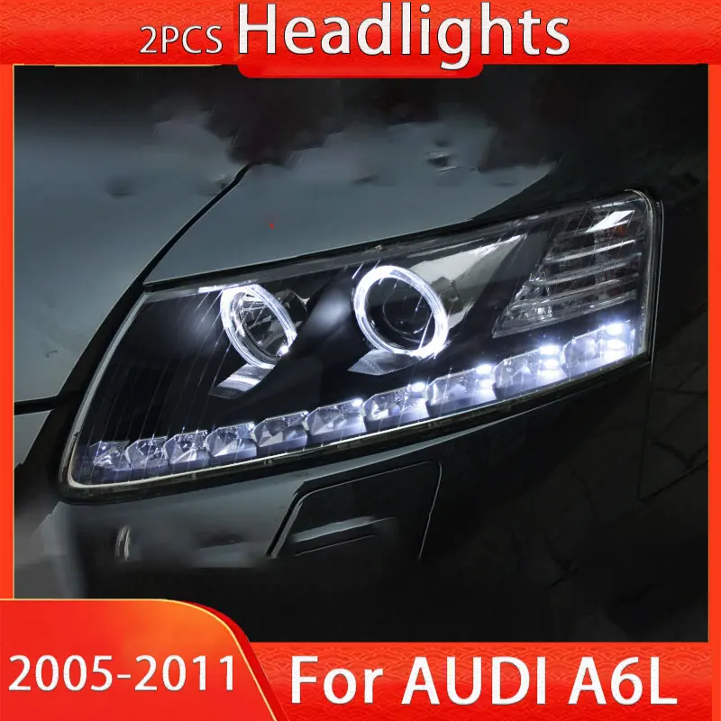 Head Lamp for Audi A6 A6L LED Headlight 2005 2006 2007 2008 2009 2010 2011 Head Lamp Drl Projector Lens Automotive Accessories