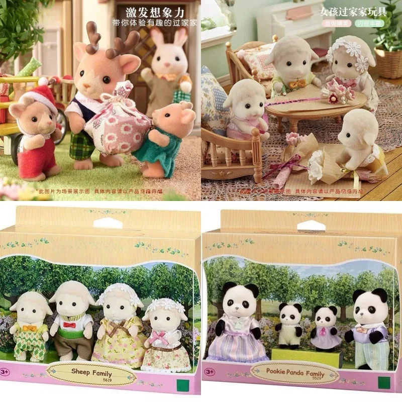 

Hot New Forest Baby Family Anime Goat Family Family Sheep Family Seal Family Flocking Doll Toy Room Desktop Decoration Gifts