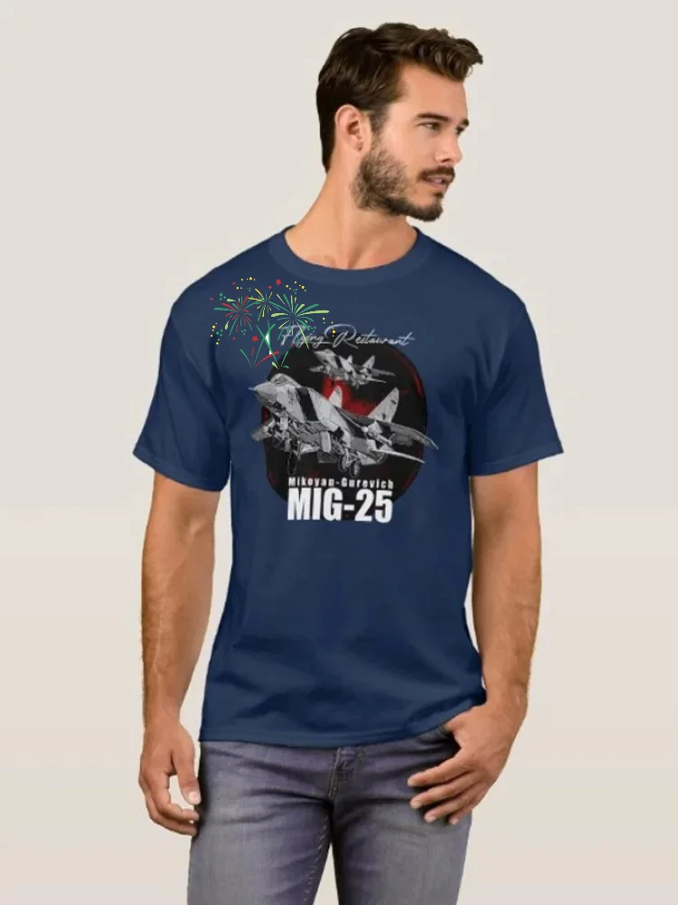 Mikoyan MiG-25 Supersonic Interceptor and Reconnaissance Aircraft T-Shirt 100% Cotton O-Neck Short Sleeve Casual Mens T-shirt