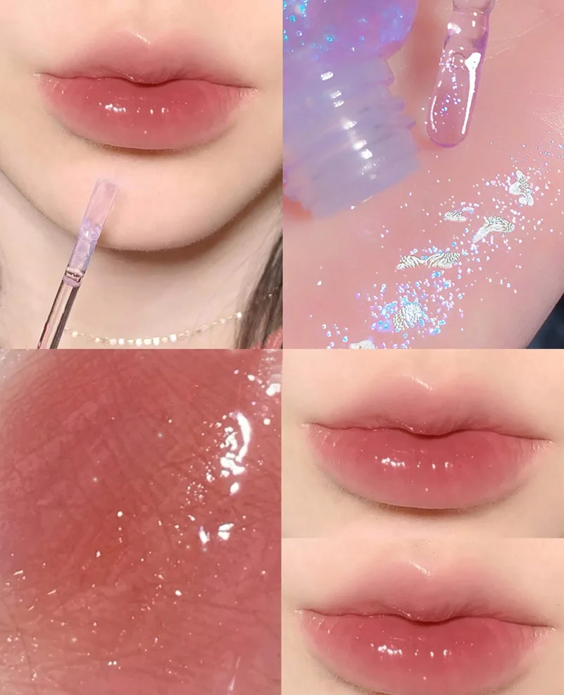 Tarro de leche para brillo labial, líquido incoloro, hidratante, duradero, para el cuidado de los labios