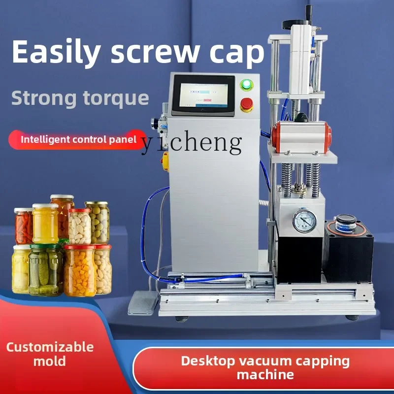 Food Packaging Capping Machine Automatic Sealing Glass Bottle Vacuum Capping Machine Pneumatic Can Capping MachineC10