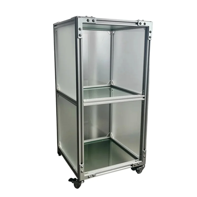 

Aluminum profile acrylic storage rack, cabinet display rack, multi-functional movable living room multi-layer