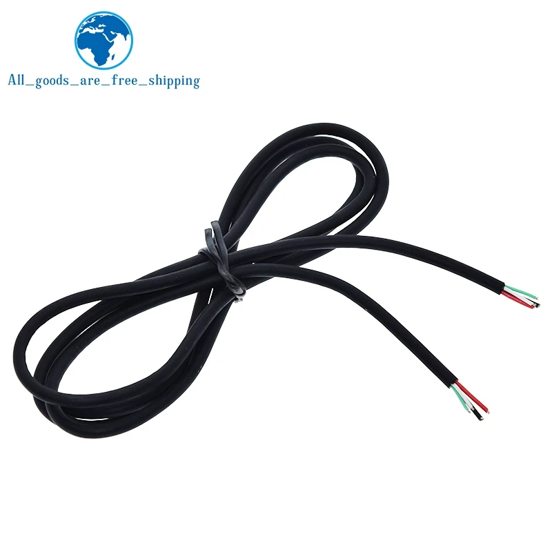 TZT 3A Fast Charge Electric Cable Shielding Charging Cable 1Meter Dupont Cable Data Cable OD 3.3mm Black Line DIY kit