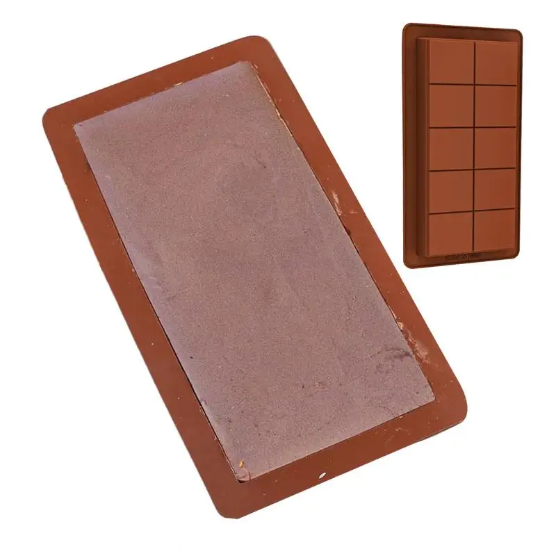 10 Holes Silicone Molding Chocolate Bar Mold Making Chocolate Block Slab Moulds Square Leaf Snap Bar Mould For Home Kitchen