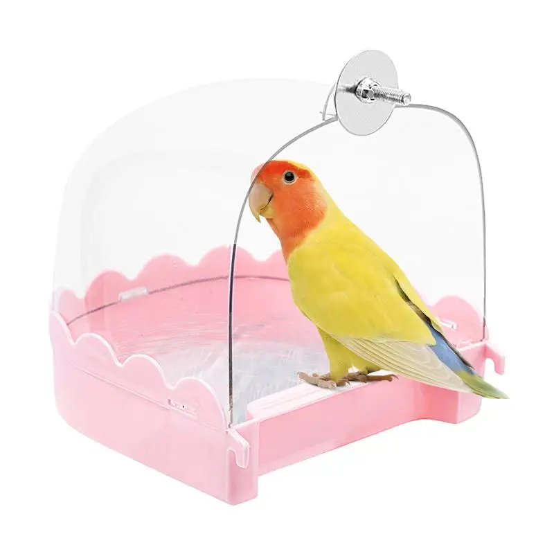 Cockatiel Bird Bath Bird Bath Bowl Multifunction Cleaning Pet Bird Cage Accessories Clear Bathtub For Birds Pet Hanging Feeder view 5