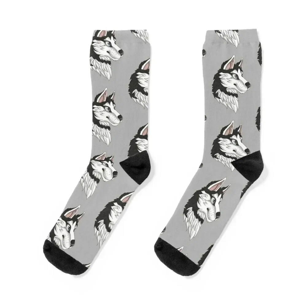 

Black Husky Socks new year with print designer cartoon Boy Socks Women's