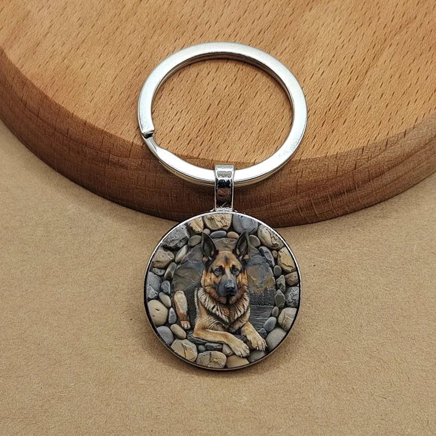 Tai Chi Tiermotiv Glas-Schlüsselanhänger Dekoration und Schlüsselanhänger-Zubehör Dekoanhänger – Detail 6