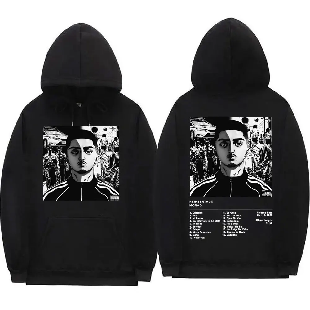 Rapper Morad M.D.L.R Album Poster Graphic Hoodie Men Women Hip Hop Vintage Hooded Sweatshirts Fashion Casual Oversized Pullovers