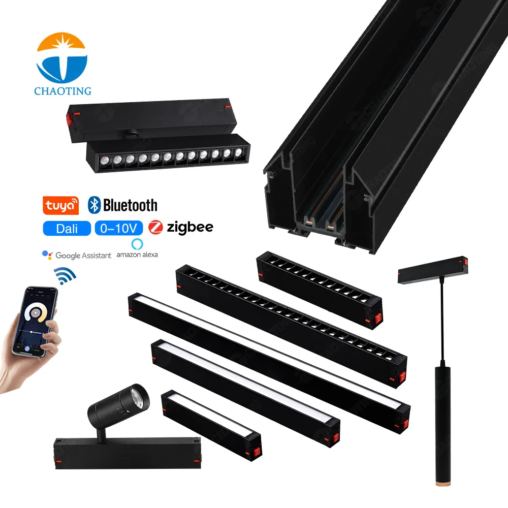 220V Track Light New Design Magnetic Track Rail Tension Fabric LED Aluminum Profile for Stretch Ceilings