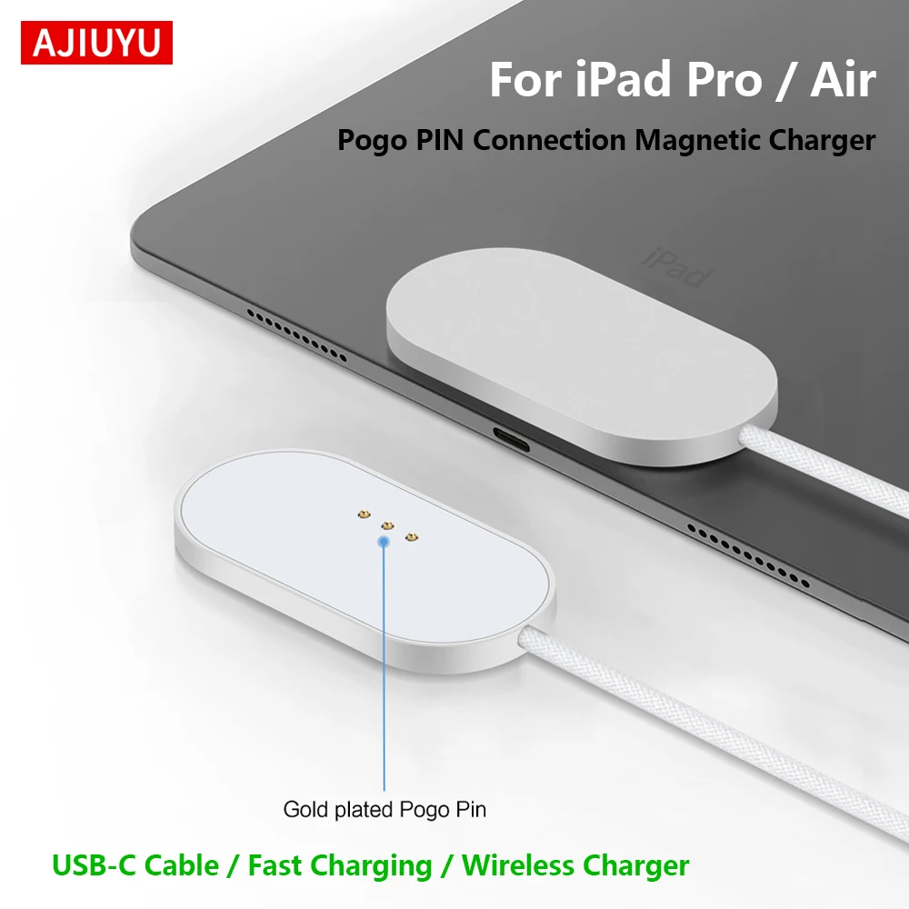 Pogo PIN Magnetic Wireless Charger For iPad Pro 11/10.9/12.9/13 Inch & Air 11/13/Pro 13 M4 M5 11