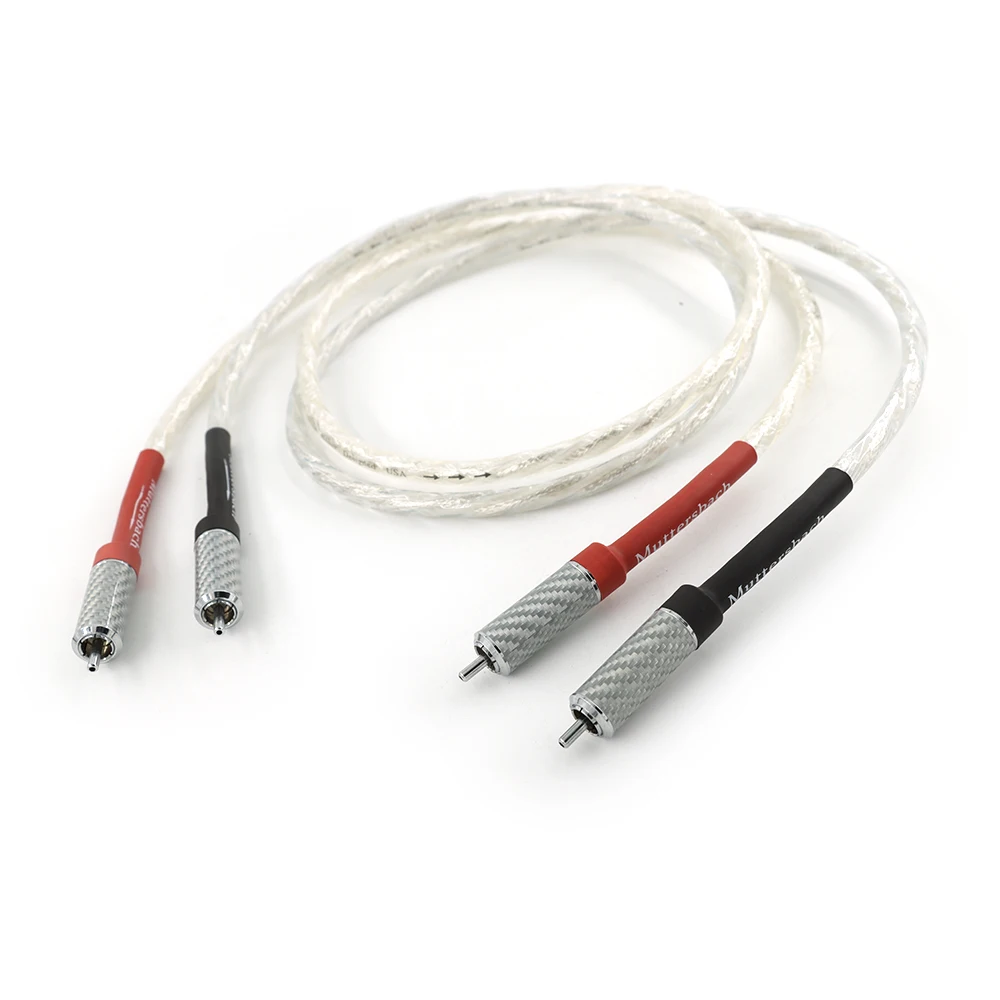 

One Pair RCA Audio Cable 6N OCC Silver Plated HiFi 2RCA Male to 2RCA Male Interconnect Cable for Amplifier DAC Mixer