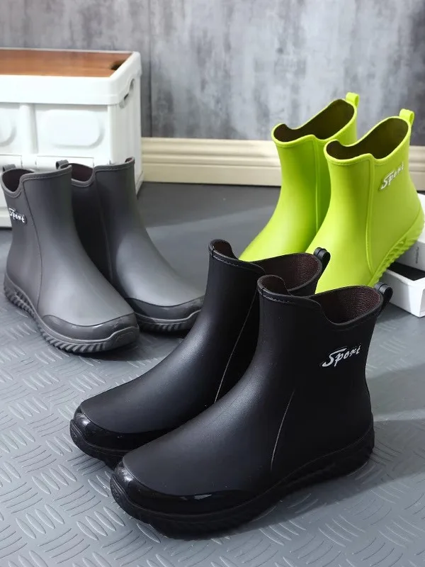 

Men's Fce Lined ort Rain Boots Outdoor Wearable Slip Resistant Kitchen Friendly Fiing oes Waterproof Wear Resistant