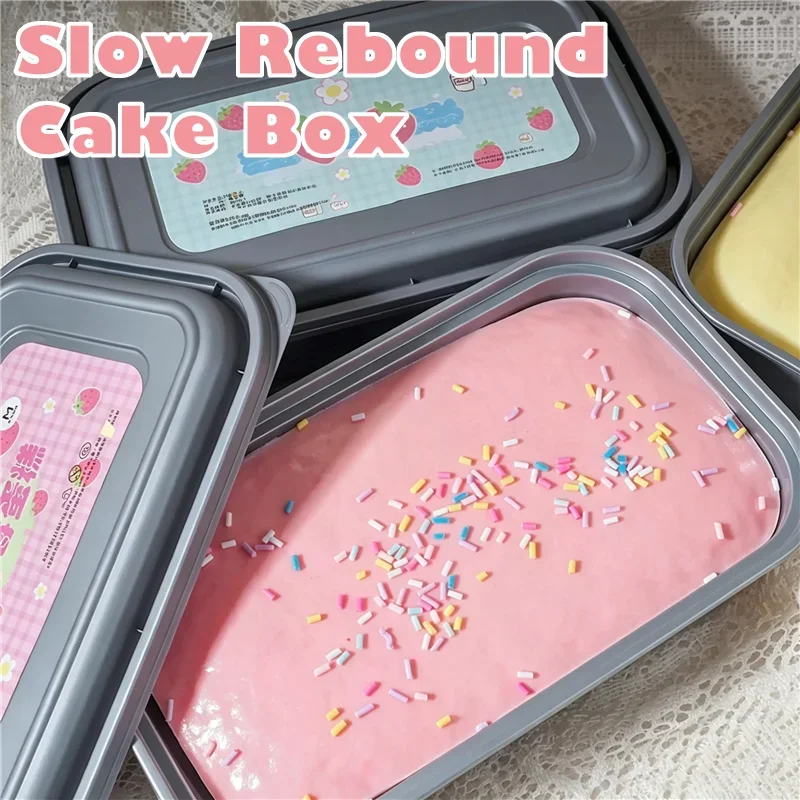 Jumbo Box Cake Squishy Scented Slow Rising Simulation Sprinkle Cake Soft Squeeze Toy Stress Relief Fidget Sensory Toy For Adults