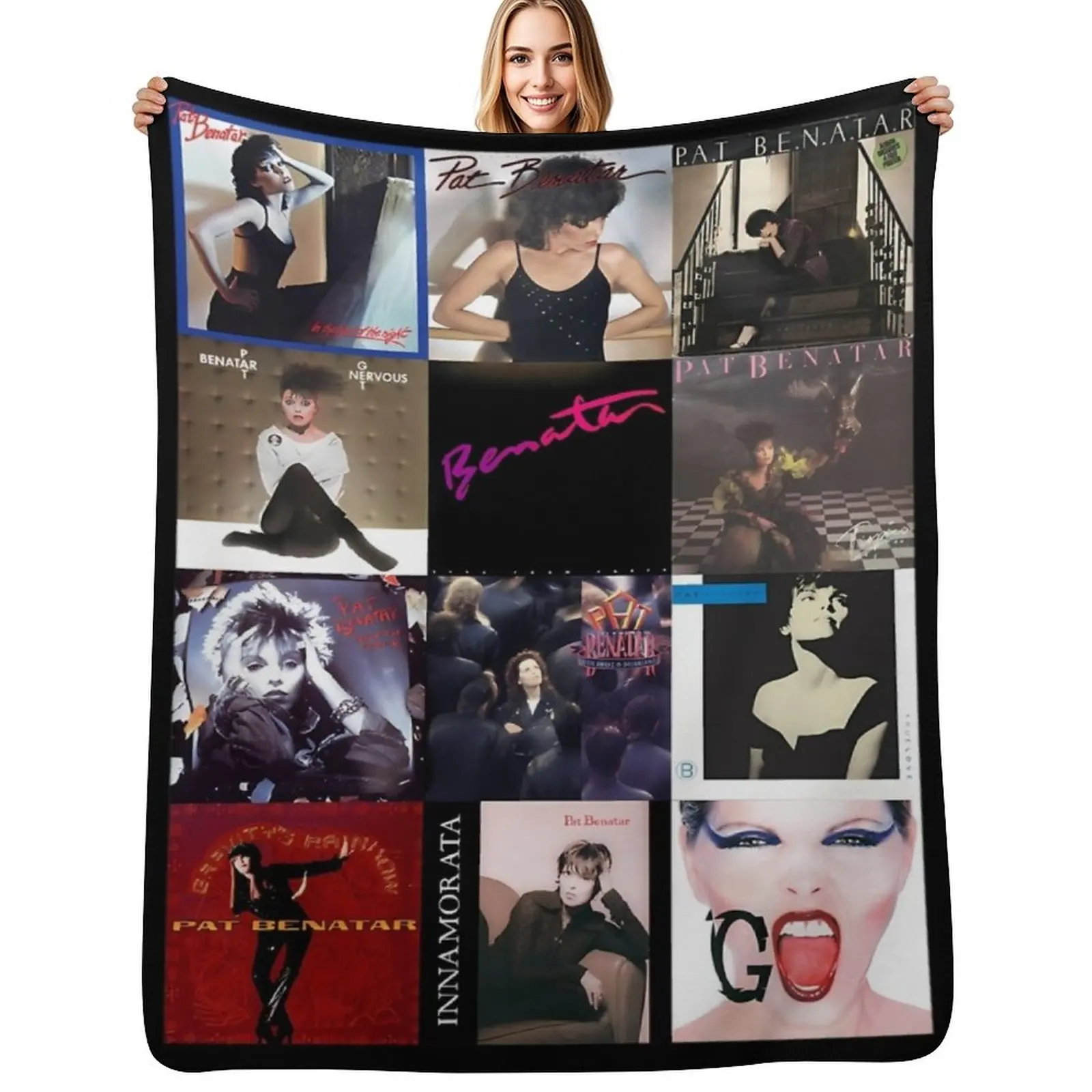 

Pat Benatar Album Covers V-Neck Throw Blanket Warm Decorative Throw Large sofa bed Blankets
