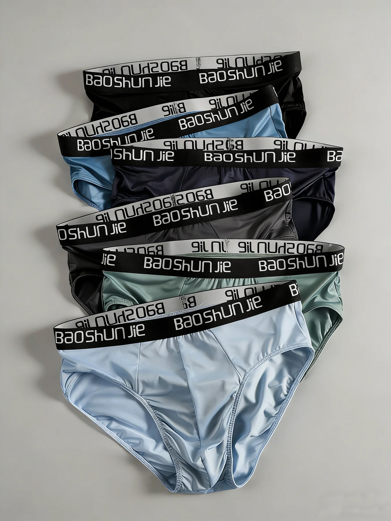 

【6 шт.】 Мужские трусы из ледяного шелка, эластичный, дышащий и легкий комплект нижнего белья, повседневные мужские трусы