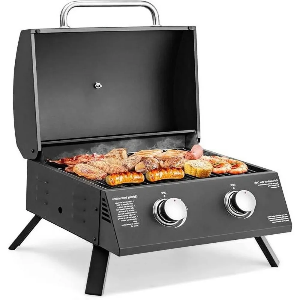 

Portable Propane Gas Grill Cool Camping Gear Cookware Bbq Electric Kitchen Dining Bar Foldable Legs for Easy Transportation